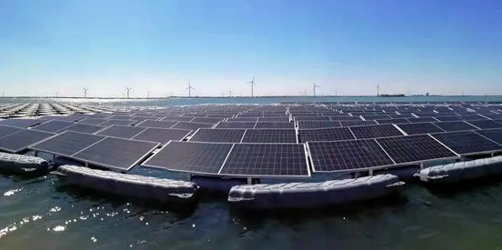 China already boasts the world's largest floating solar farm, the 320MW Huaneng Dezhou Dingzhuang array (pictured)