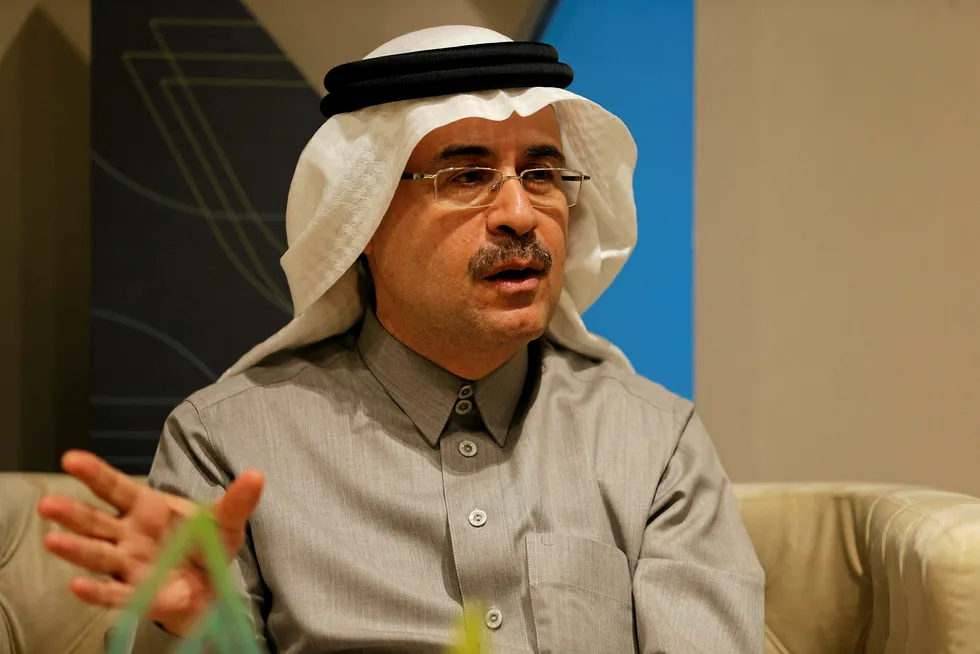 Upbeat: Saudi Aramco chief executive Amin Nasser's prediction of oil demand rebounding helped boost prices in early trade on Monday