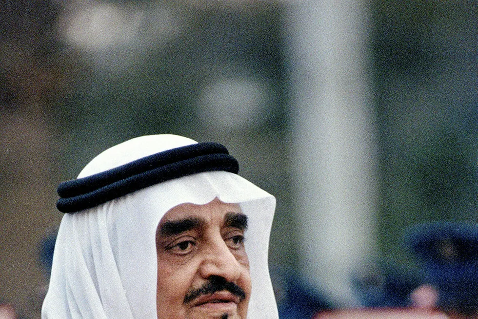 Strategies: wily King Fahd of Saudi Arabia, seen here on a state visit to Cairo, in 1989, was one of the great Saudi oil policy strategists