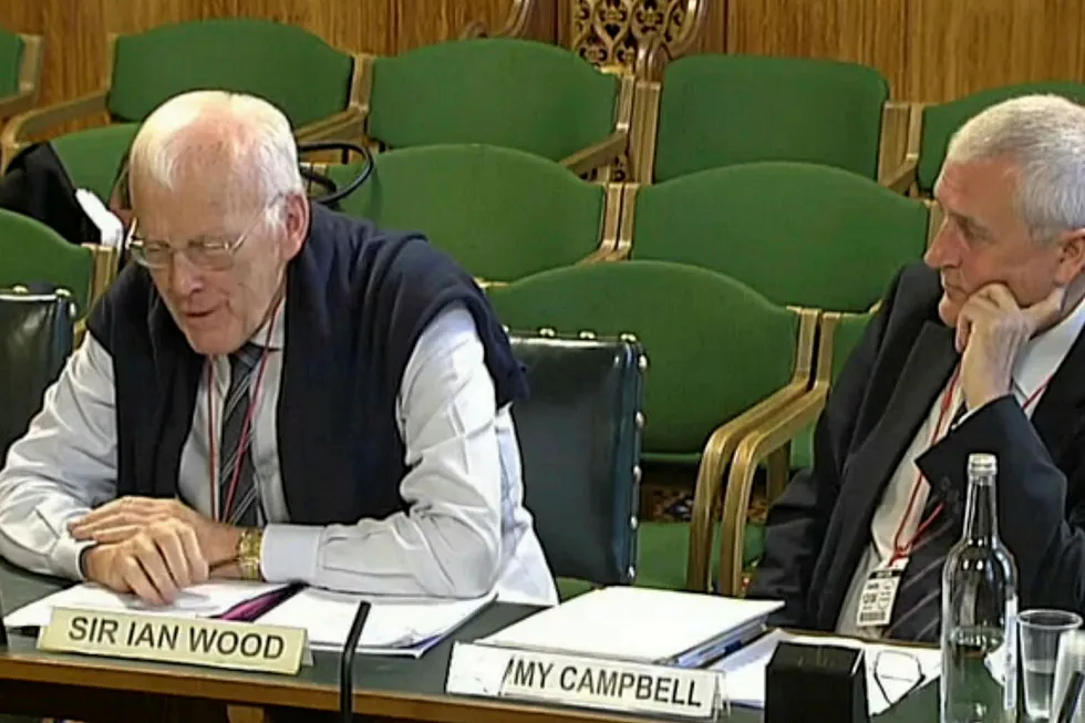 Estimates: Wood Review author Ian Wood (left) and Offshore Co-Ordinating Group chairman Tommy Campbell at the Scottish Affairs Committee at Westminster