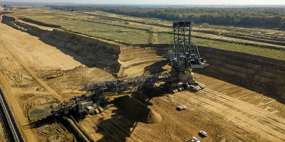 Lignite mining by RWE near the Hambach forest in Germany