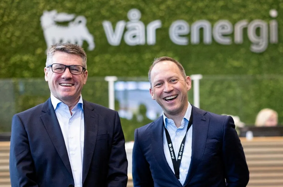 Barents acceleration: Vaar Energi chief executive Nick Walker (left) and chief operating officer Torger Rod