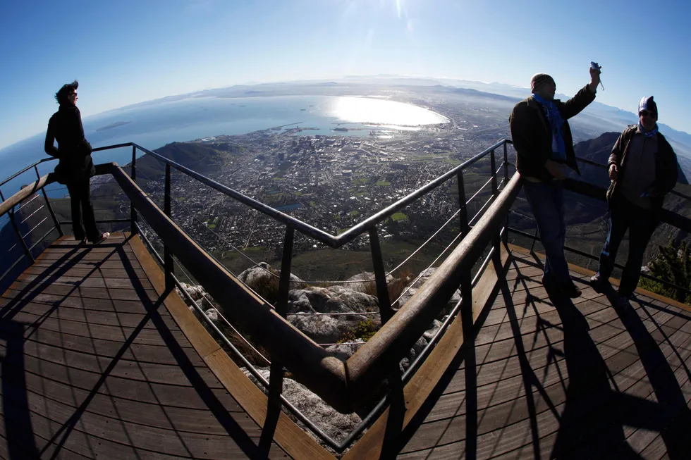 Surveying the scene: planned seismic surveys will be carried out at least 20 kilometres from Cape Town, South Africa, the home of Table Mountain and the Lions' Head peak