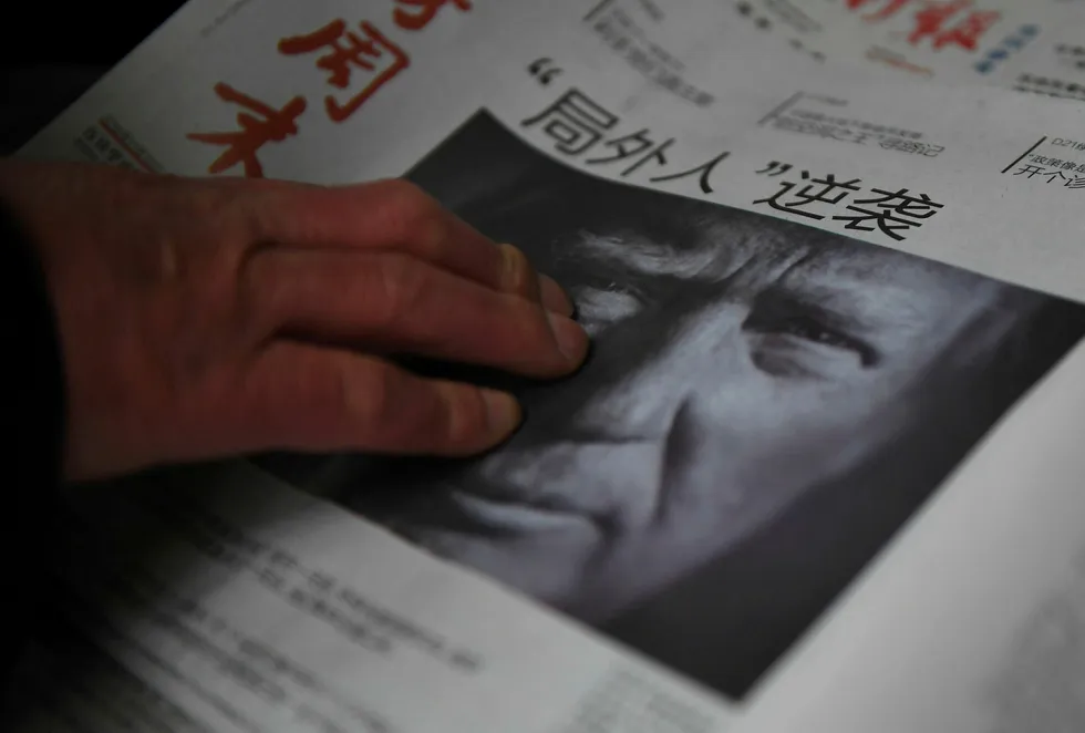 Donald Trump har fornærmet Kina etter å ha tatt en telefonsamtale med Taiwans president. Han nekter å la seg diktere og det kan bryte ut handelskrig i 2017. Foto:GREG BAKER