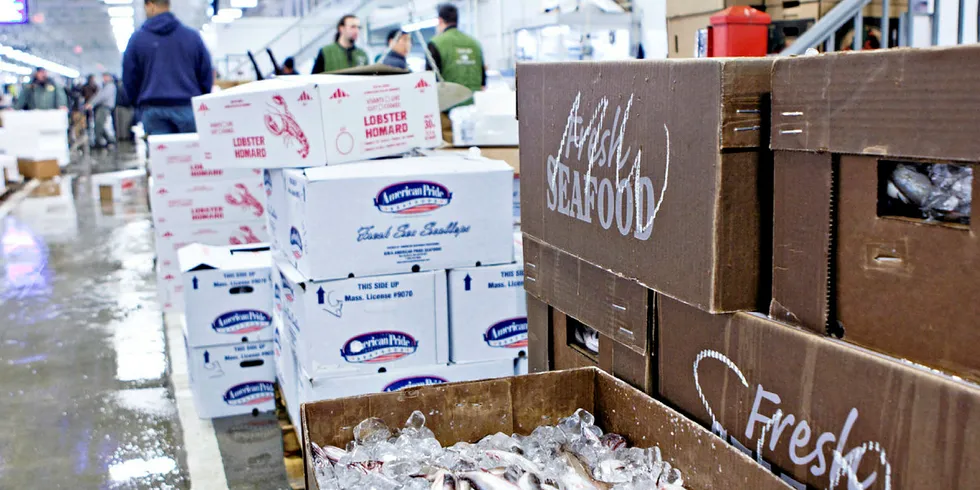 STORT MARKED: Eksporten av sjømat fra Norge til USA har økt de siste årene. Her fra New Fulton Fish Market i Bronx.