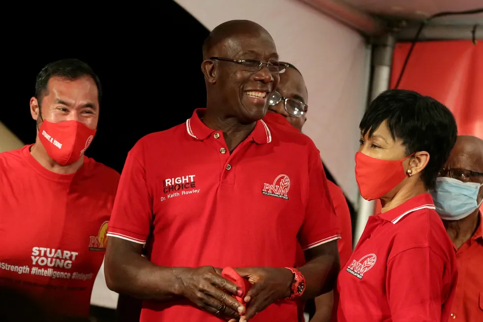 Victory: for Trinidad & Tobago PM Keith Rowley