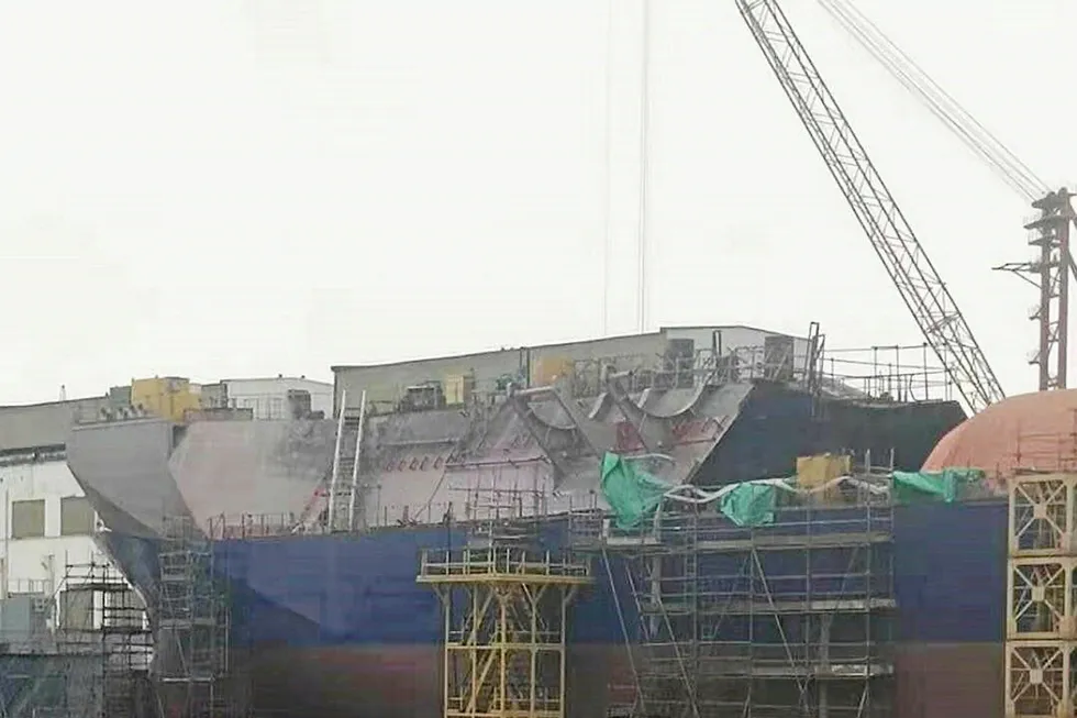 Fire: the vessel reportedly damaged in a fire at Keppel Nantong Shipyard