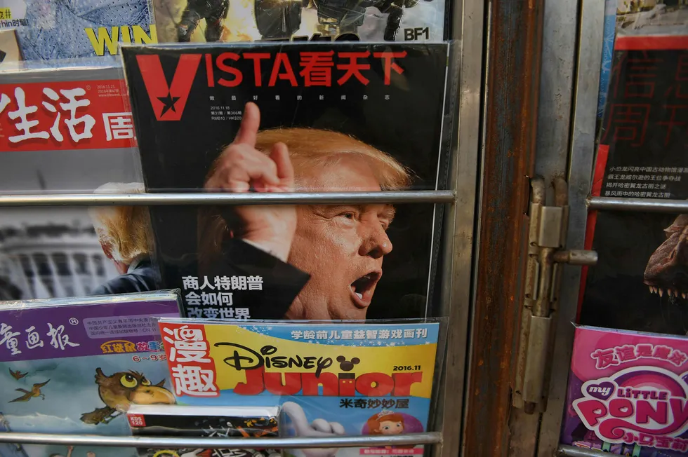 Markedene venter spent på om det kommer noen offisielle utspill fra USAs president Donald Trump overfor Kina. Foto: Greg Baker/AFP photo/NTB scanpix