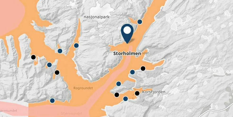 Cermaqs lokalitet Storholmen i Finnmark.