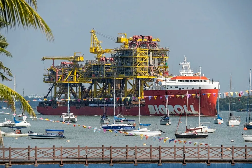 Sailaway: Tyra topsides delivered from Sembcorp Marine's Admiralty Yard in Singapore on 25 July