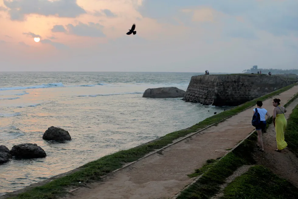 Shoreside: Tourists visit a 17th century Dutch fort in Galle, Sri Lanka