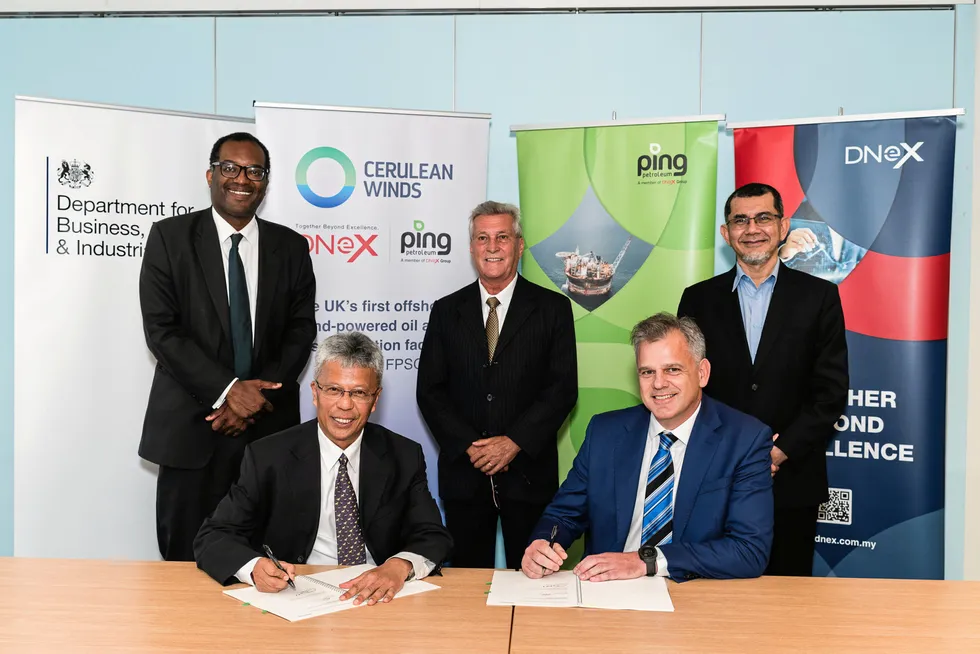 Signing of the agreement: between Ping Petroleum and Cerulean Winds