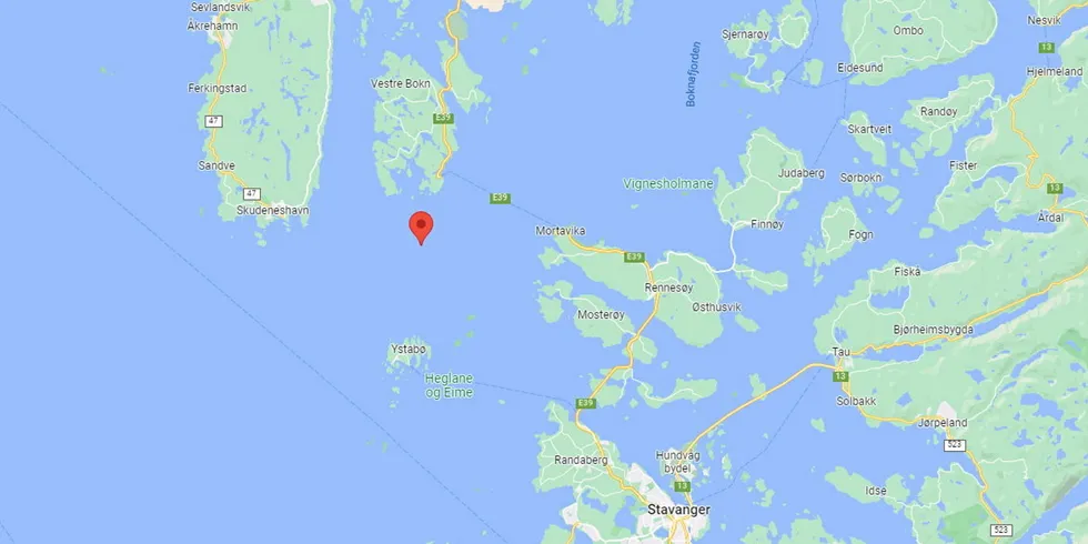 Plasseringen til Bremnes Seashore planlagte lokalitet Lyregrunnen, nord for Stavanger.