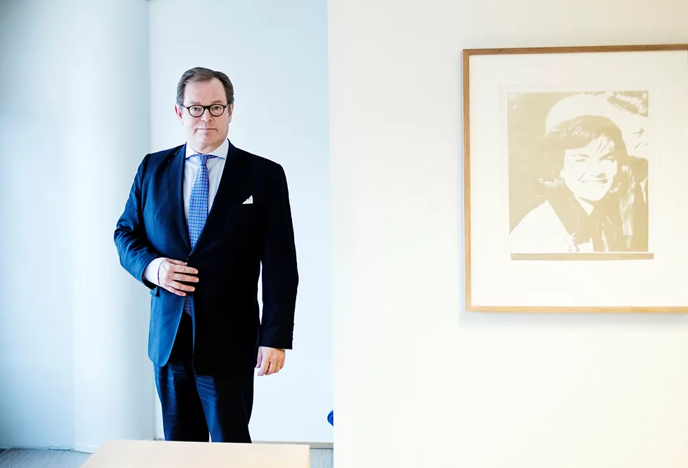 Knut Brundtland konsernsjef i ABG Sundal Collier legger frem gode resultater for tredje kvartal Foto: Per Thrana