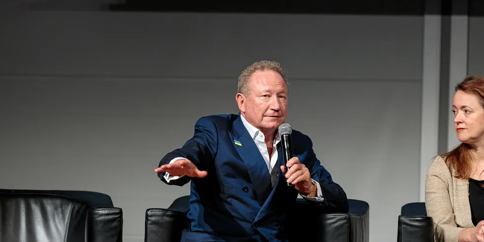 Andrew Forrest, speaking at the recent Green Hydrogen Global Assembly in Barcelona.
