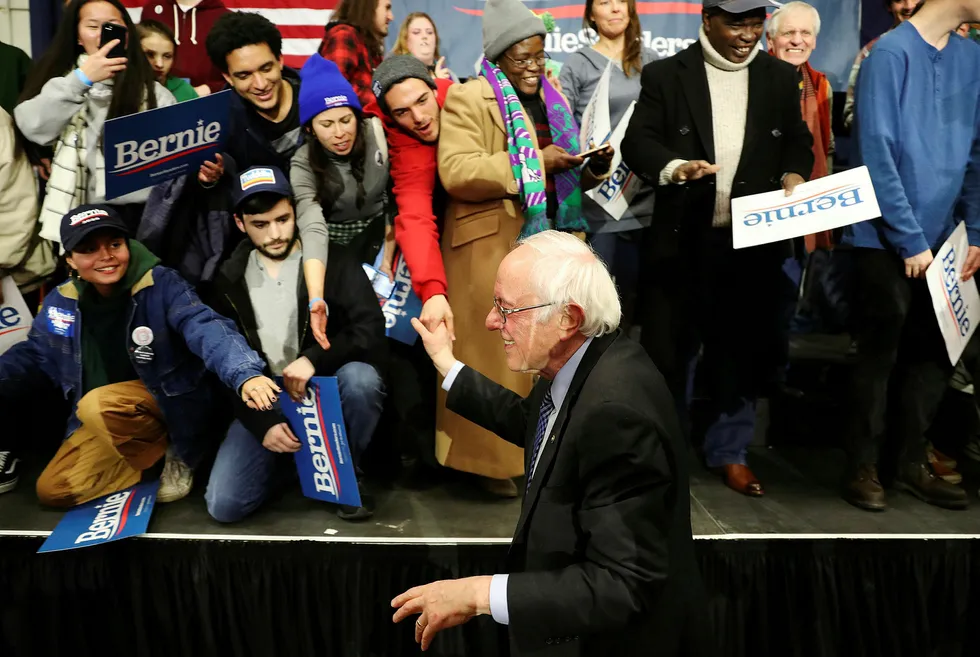 Bernie Sanders er sammen med Pete Buttigieg favoritt foran valgene i New Hampshire.