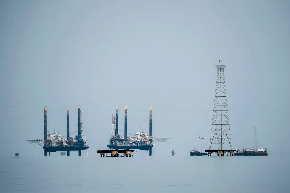 Oil platforms in Venezuela's Lake Maracaibo in 2018.