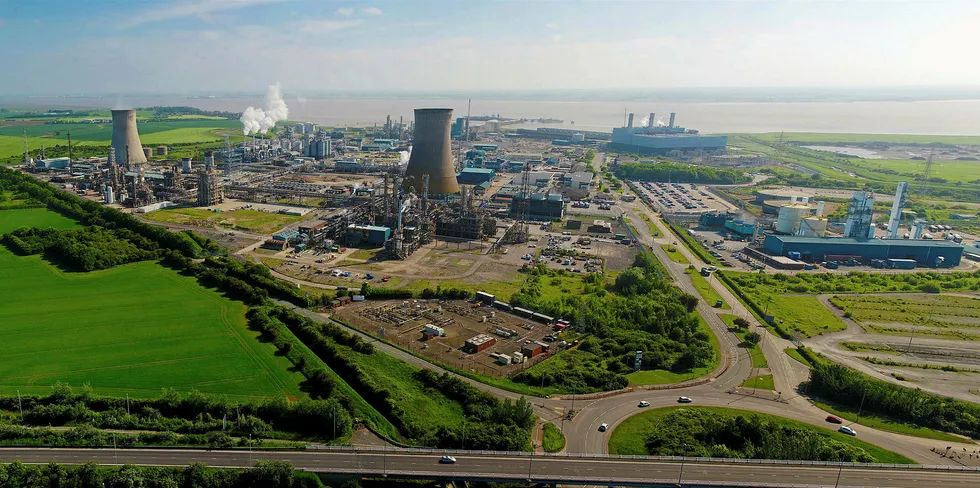 Saltend Chemicals Park in Hull, northeast England, where Equinor's blue-hydrogen plant would be built.