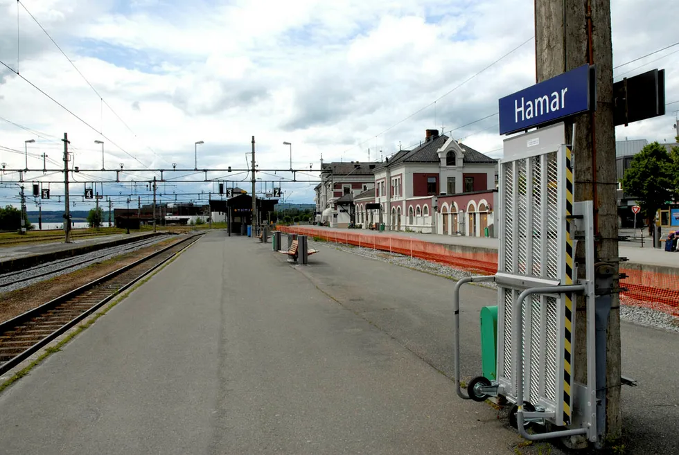 Her fra Hamar stasjon på Dovrebanen.