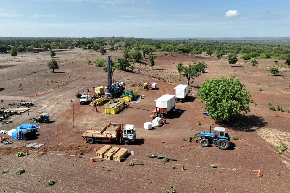 Drilling site for natural hydrogen in Mali.