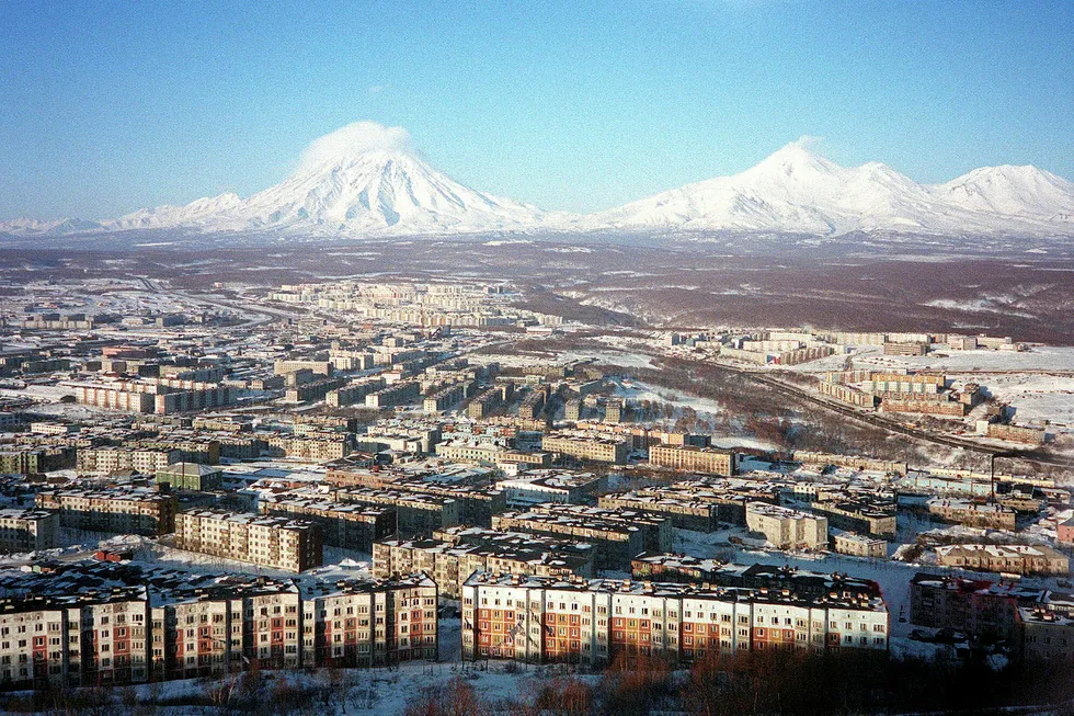 City view: the Bay of Bechevinskaya lies about 75 kilometres from the regional capital, Petropavlovsk-Kamchatsky (pictured)
