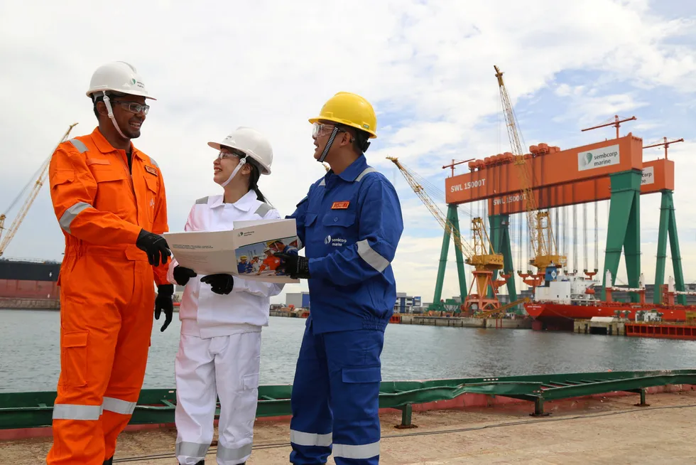 Dorado dreams: workers at Sembcorp Marine, which hopes to land the Dorado FPSO contract