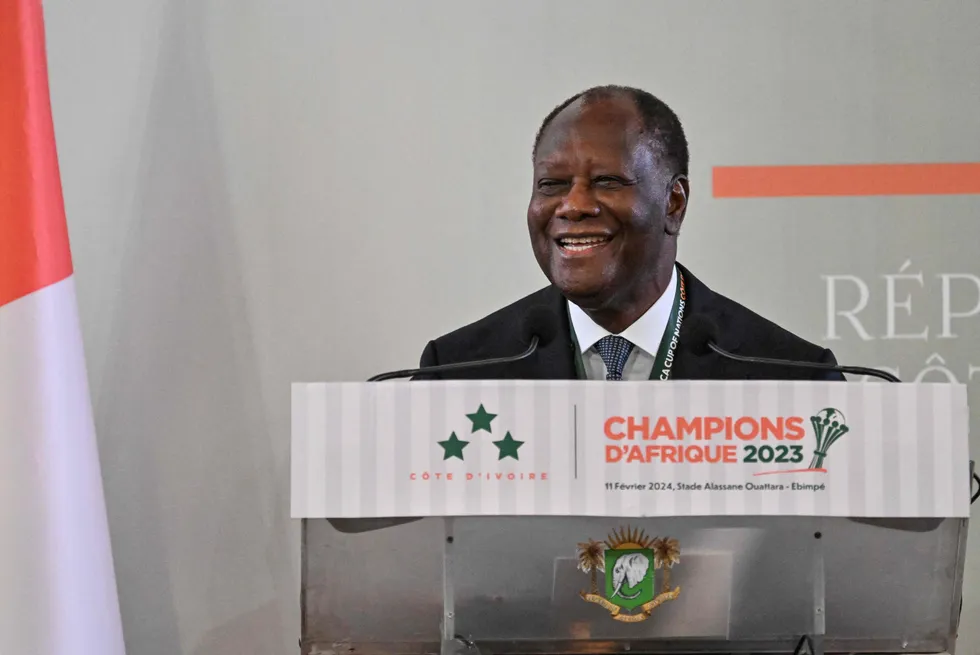 Ivory Coast President Alassane Ouattara smiles earlier this month after his nation won the Africa Cup of Nations football tournament.