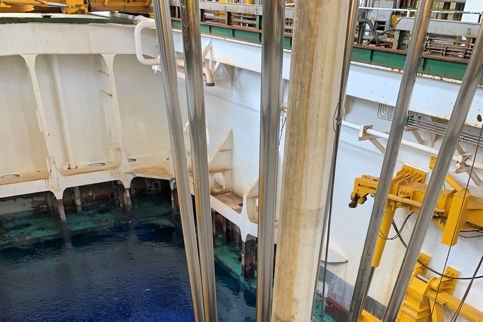 Going deep: a view of the moonpool of drillship Stena IceMax, which Energean will use to drill two exploration wells in Israel