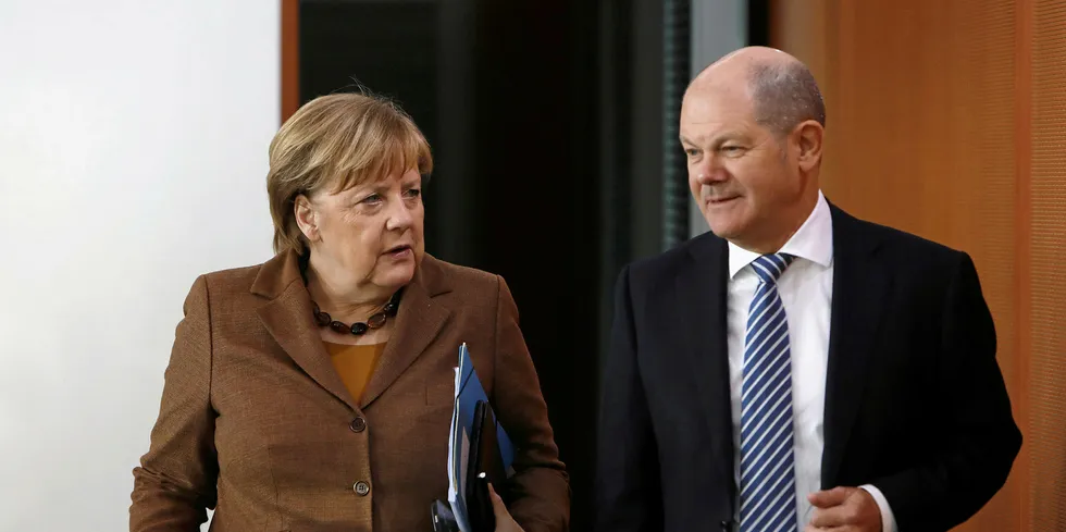 German Chancellor Angela Merkel and Finance Minister Olaf Scholz