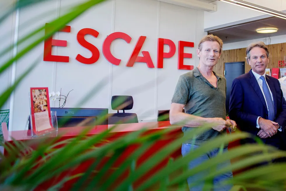 Daglig leder Gunnar Grosvold (til venstre) og eier Per G. Braathen hos turoperatøren Escape Travel.
