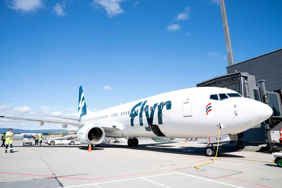Det første flyet fra Flyr som gikk mellom Oslo og Tromsø i juni. I løpet av de siste 12 månedene har Flyr et underskudd på nærmere 650 millioner kroner.