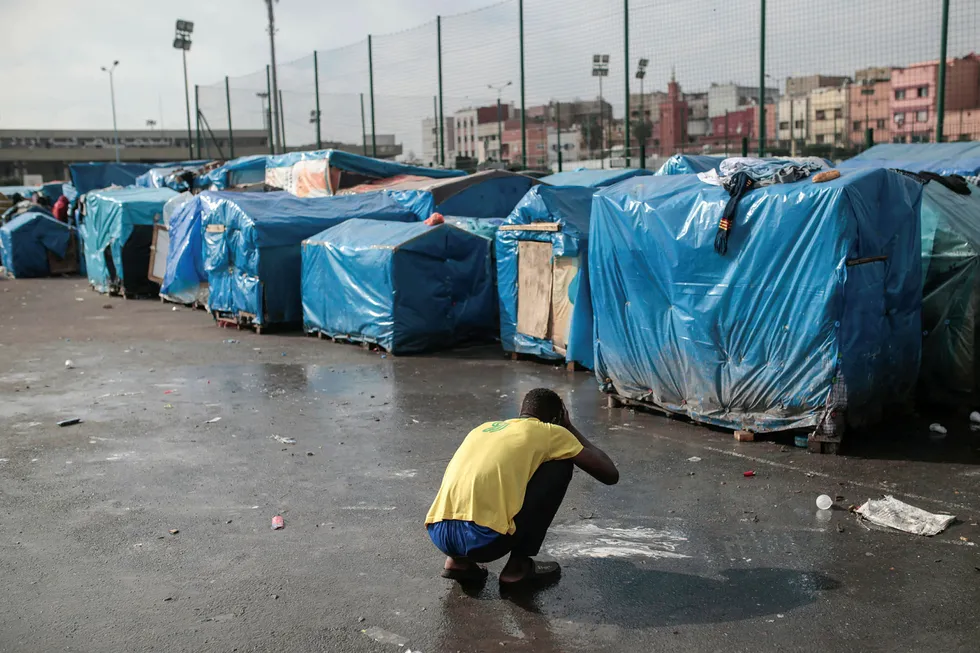 En migrantleir i Casablanca i Marokko, der migrasjonspakten ble vedtatt på et møte tidligere i desember.