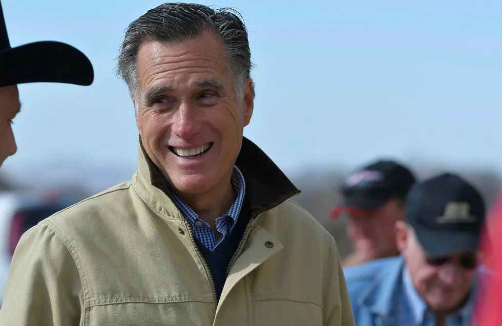 Mitt Romney stiller som kanidat til senatet, og får nå støtte fra Donald Trump. Her er Romney på turné i Utah før helgen. Foto: Gene Sweeney Jr./Getty Images/AFP/NTB Scanpix