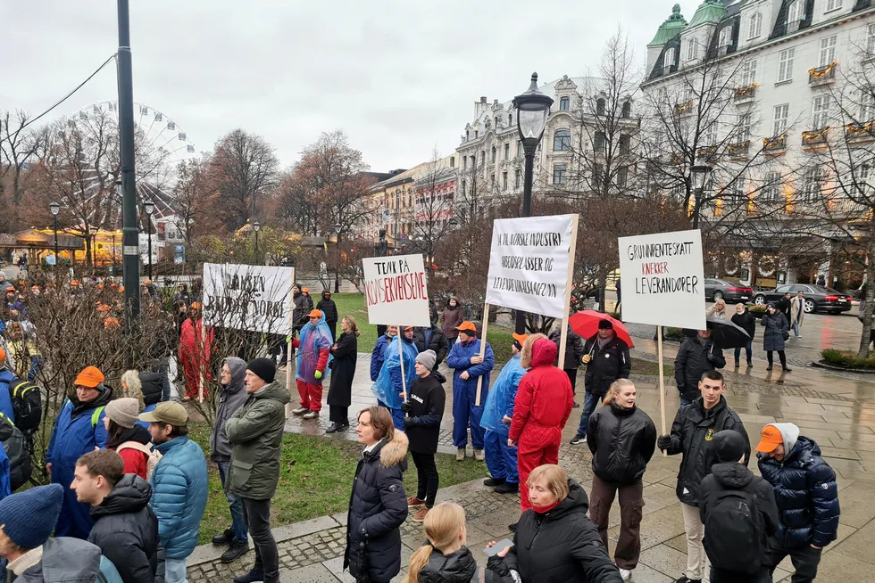 The proposal for a new tax on aquaculture has met strong opposition across Norway, including a demonstration in Oslo in November.