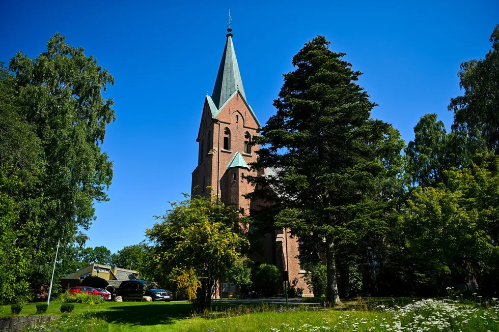 Den norske kirke, ved en av dem. Vestre Aker kirke i Oslo.