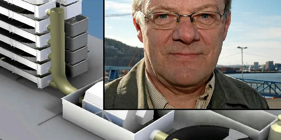 SKAL BYGGE TESTANLEGG: Torbjørn Trondsen er professor ved Norges arktiske universitet i Tromsø, og oppdretts-gründer. Han vil bygge lukket oppdrettsanlegg på land – i Skittenelv utenfor Tromsø.