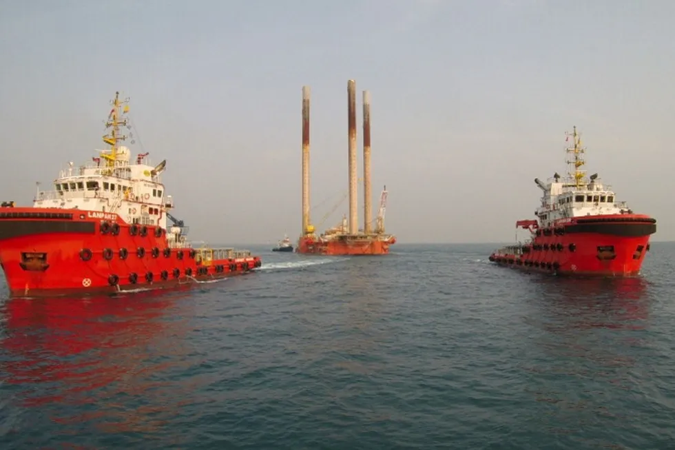 The mobile offshore production unit: Ingenium being towed