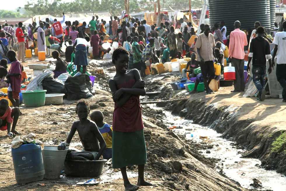 Mange har flyktet fra Sør-Sudan til naboland på grunn av krig i hjemlandet (illustrasjonsbilde tatt i 2014 i en leir ved Juba, hovedstaden i Sør-Sudan). Foto: Bibiana Dahle Piene