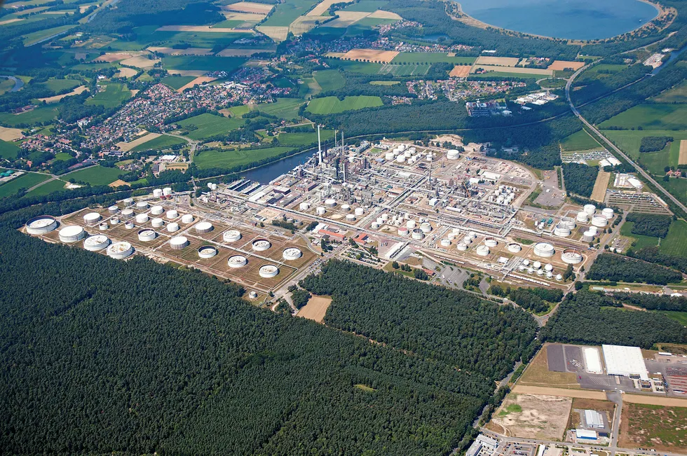 Potential hydrogen hub: BP's Lingen refinery in north-west Germany and the site for the proposed Lingen green hydrogen project