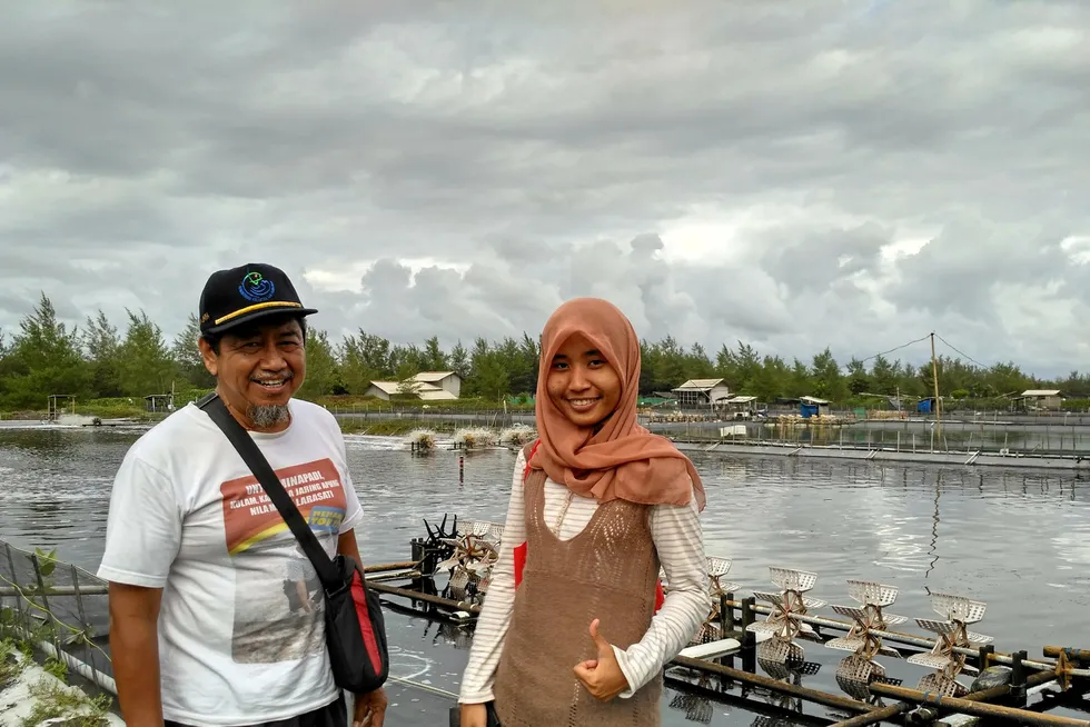 "Paving the way to a sustainable future for Indonesia's shrimp industry is at the heart of Jala's mission," Jala CEO and co-founder Liris Maduningtyas (to the right) said.