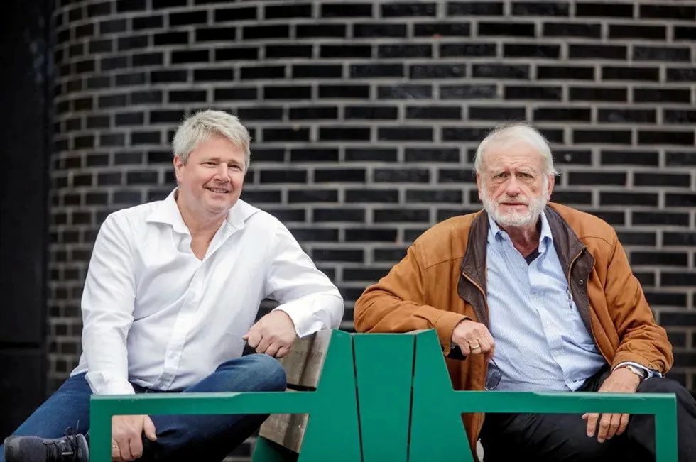 HydrogenPro major shareholders Richard Espeseth, left, and Terje Mikalsen.