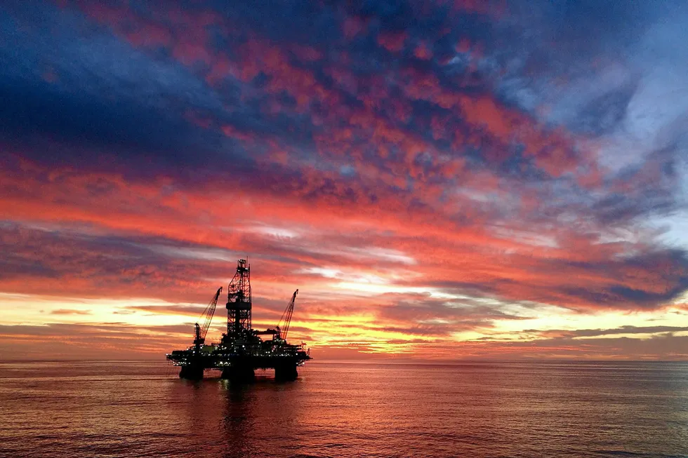 Earlier drilling: the semisub Atwood Osprey at the Barossa field offshore Australia.