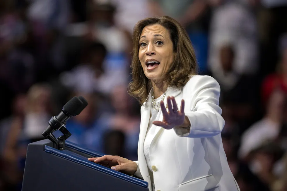 Kamala Harris drev valgkamp i Savannah, Georgia før hun stilte til intervju med CNN.