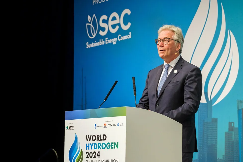 Ivo Bols, president for Europe and Africa at Air Products, speaking at the World Hydrogen Summit in Rotterdam.