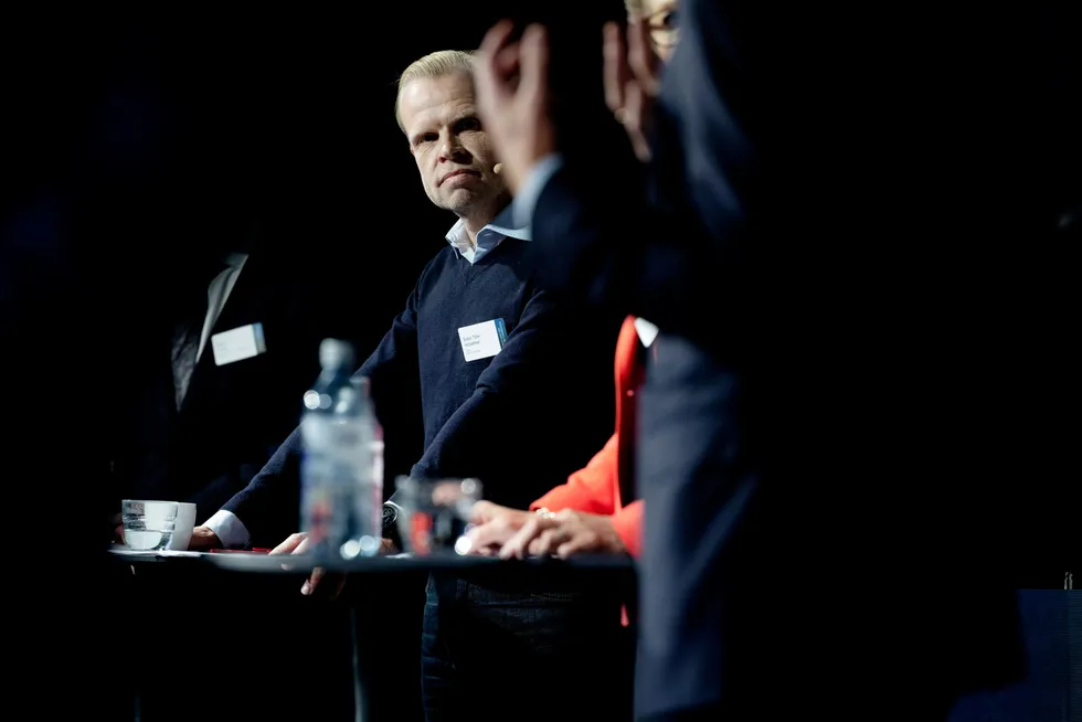 Yara-sjef Svein Tore Holsether deltok onsdag på Pareto-konferansen