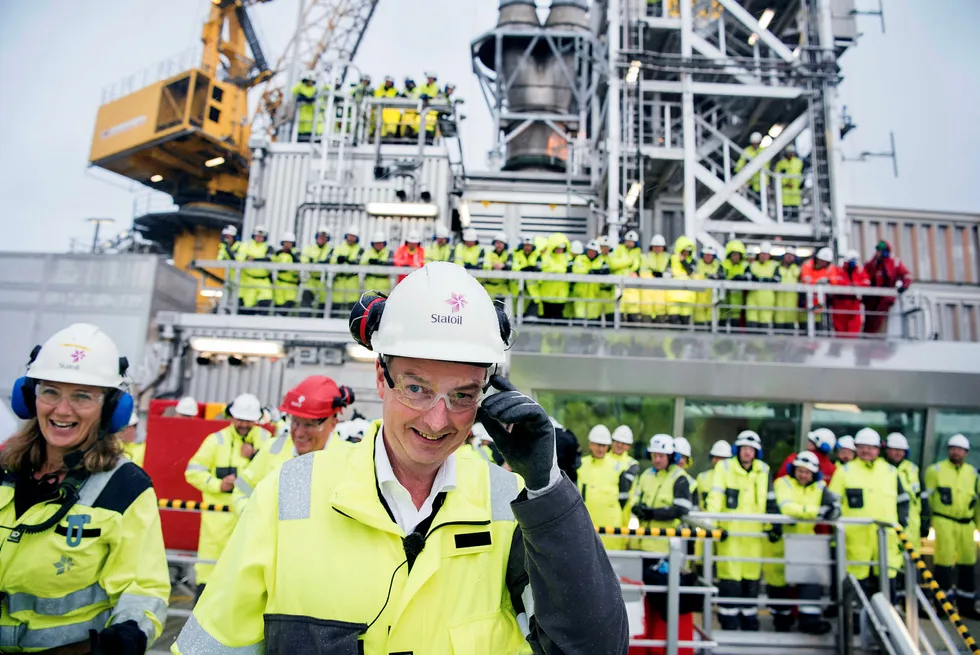 Olje- og energiminister Terje Søviknes gleder seg stort over alle planer om utbygging av nye oljefelt. Foto: Marie von Krogh