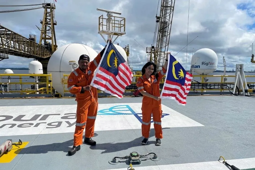 Flying the Malaysian flag: on board one of Sapura’s drilling rigs.