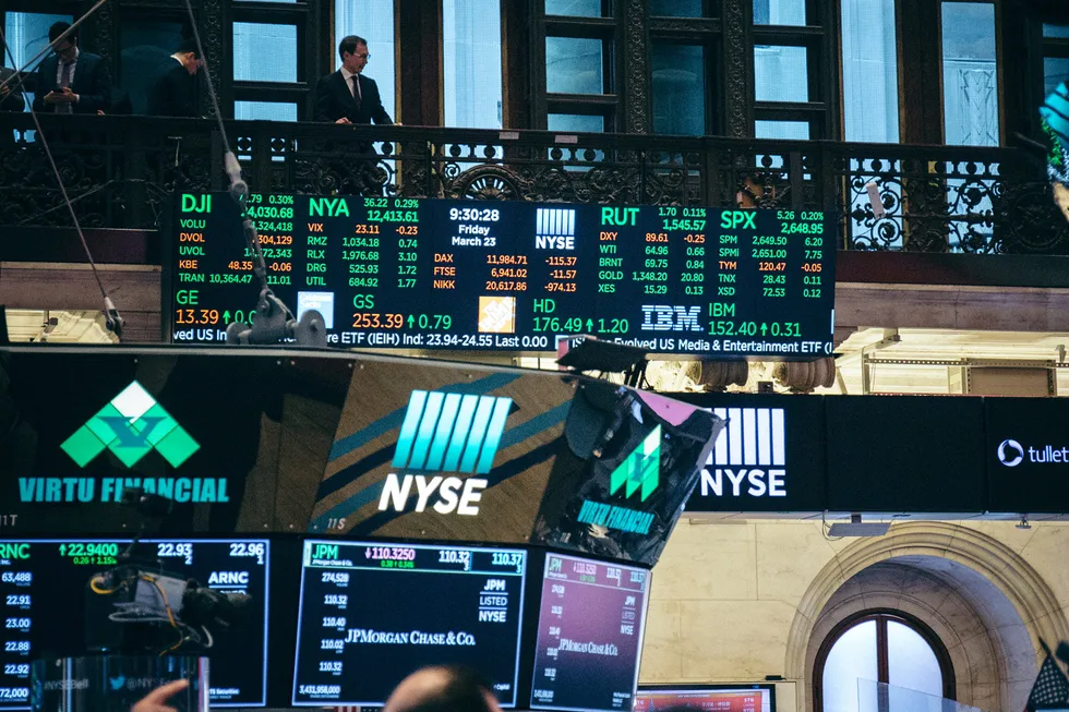 Nasdaq-indeksen falt nær tre prosent tirsdag. Her arkivfoto fra Wall Street.
