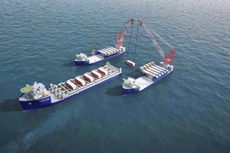 Concept: an illustration of Lankun's Twin Marine heavy-lift vessel concept