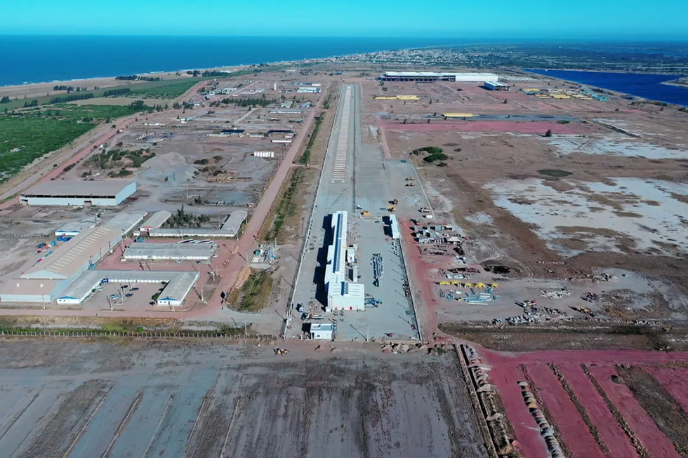 Spoolbase: TechnipFMC's new facility for rigid pipe, under construction at Port of Acu, Brazil, in early 2021